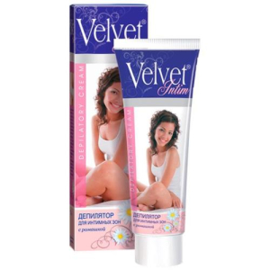 Вельвет крем для депиляции 100мл для интимных зон с ромашкой