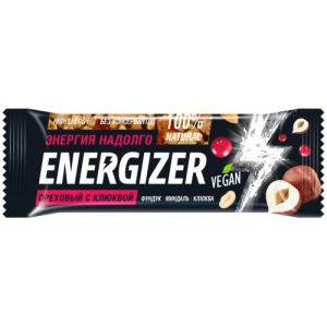 Энерджайзер батончик ореховый 40г фундук + миндаль + клюква