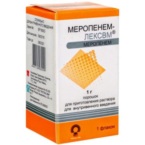 Меропенем-лексвм порошок для приготовления раствора для внутривенного введения 1000мг №1