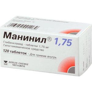 Манинил 1,75 таблетки 1.75мг №120