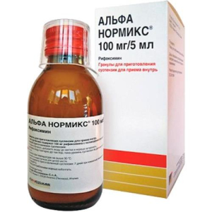 Альфа нормикс гранулы для приготовления суспензии для приема внутрь 100мг/5мл 5мл в комплекте с чашечкой мерной