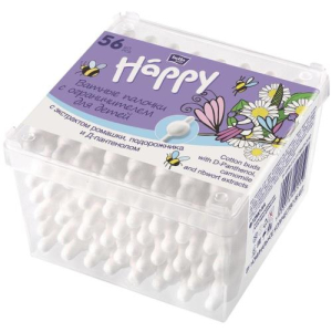 Белла беби хэппи палочки ватные с ограничителем №56 ромашка + подорожник + д-пантенол