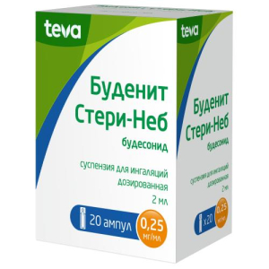 Буденит стери-неб суспензия для ингаляций дозированная 0,25мг/мл 2мл №20