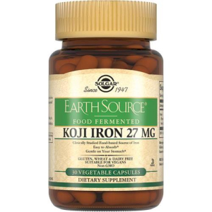 Солгар капсулы 27мг №30 железо в ферментированной культуре коджи бад