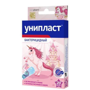 Унипласт лейкопластырь бактерицидный №20 детск единороги