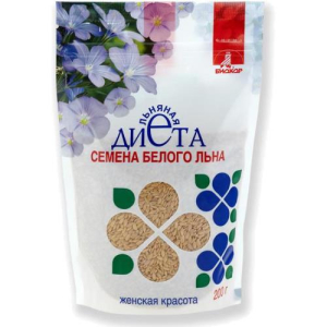 Биокор льняная диета семена 200г белого льна