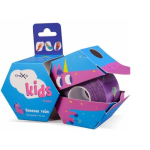 Кинексиб кидс классик кинезио тейп 5-10 лет с рисунком единорог 4смх4м фиолетовый