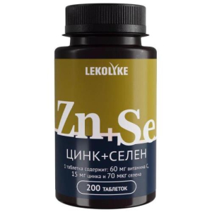 Леколайк цинк + селен таблетки 300мг №200 бад