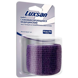 Люксан бинт эластичный самофиксирующийся 4смх4м полипропиленовая основа фиолетовый  [luxsan]