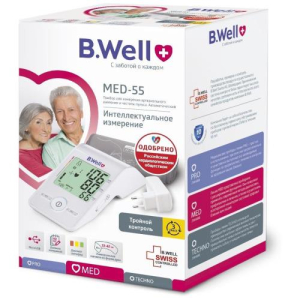 Би велл мед-55 тонометр автомат на плечо универс манжета 22-42см, micro usb, с адаптером