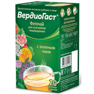 Вердиогаст фиточай 1,5г №20 д/улучшен. пищеварения с зелен. чаем