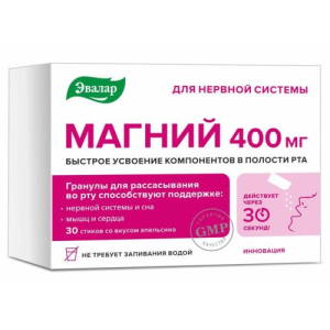 Эвалар магний гранулы  400мг 3г №30 бад
