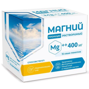 Биофорте магний в6 премиум порошок для приготовления раствора для приема внутрь 400мг №15 бад