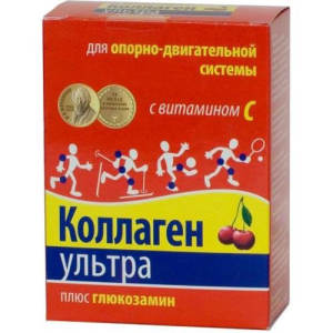 Коллаген ультра + с + глюкозамин порошок 8г №30 вишня
