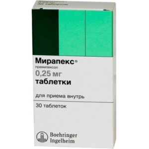 Мирапекс таблетки 0,25мг №30