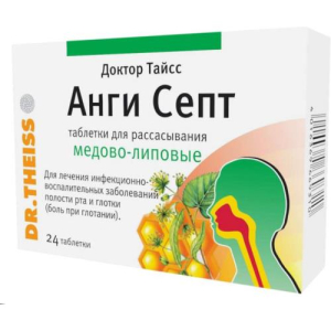 Доктор тайсс анги септ таблетки для рассасывания №24 мед + липа