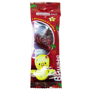 Консумед кидс петушок леденцовая карамель 17г с цинком и вит.с вишня