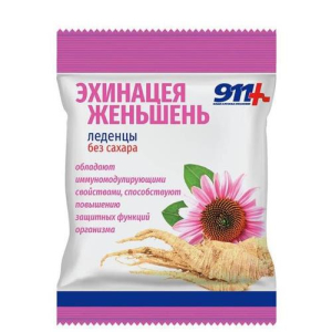 911 ваша служба спасения леденцы без сахара 50г эхинацея/женьшень/вит.С бад