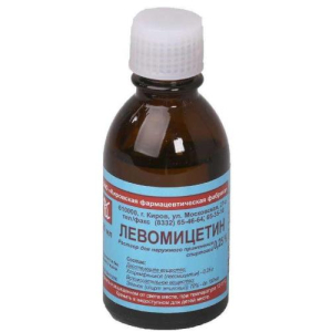 Левомицетин раствор для наружного применения спиртовой 0,25% 25мл