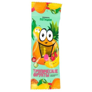 Гуслица дюшес леденец на палочке 17г цинк + вит.с со вкусом тропич. фруктов