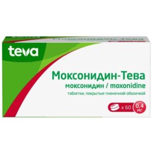 Моксонидин-тева таблетки покрытые пленочной оболочкой 0,4мг №60