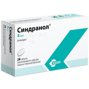 Синдранол таблетки пролонгированного действия покрытые пленочной оболочкой 4мг №28