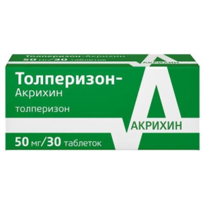 Толперизон-акрихин таблетки покрытые пленочной оболочкой 50мг №30