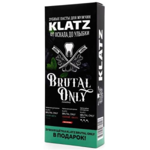 Клатц брутал онли набор (паста супер-мята 75мл. + паста бешеный имбирь 75мл. + зуб.щетка жест.)