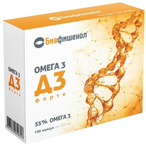 Биафишенол омега 3 д3 форте капсулы 0,35г №100