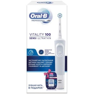 Орал би набор эл. з/щет. vitality 100 sensi ultrathin тип 3710 + нить зуб. pro-expert clinline 25м