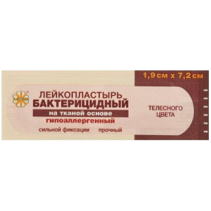 Лейко лейкопластырь бактерицидный ткан осн тел 1,9х7,2см