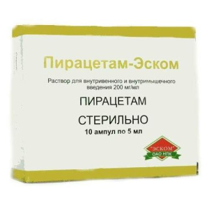 Пирацетам-эском раствор для внутривенного и внутримышечного введения 200мг/мл 5мл №10