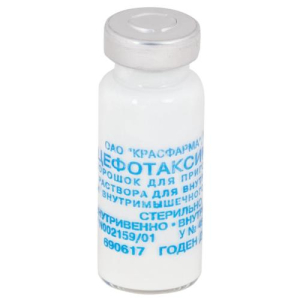 Цефотаксим порошок для приготовления раствора для внутривенного и внутримышечного введения 1000мг №1 в комплекте с растворителем (ампулы) 5 мл