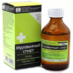 Муравьиный спирт раствор для наружного применения спиртовой 1,4% 50мл
