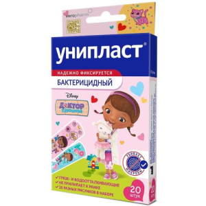 Унипласт лейкопластырь бактерицидный №20 детск доктор плюшева