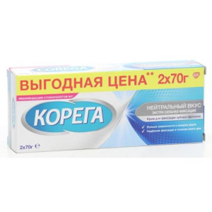 Корега крем для фиксации зубных протезов 70г №2 нейтральный вкус