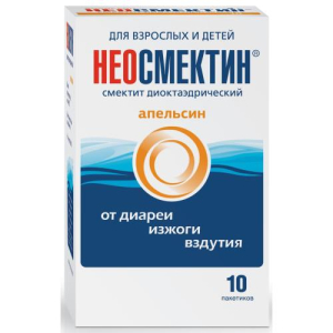 Неосмектин порошок для приготовления суспензии для приема внутрь 3г 3,76г №10 апельсин