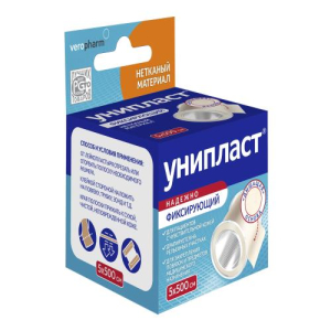 Унипласт лейкопластырь фиксирующий 5х500см неткан