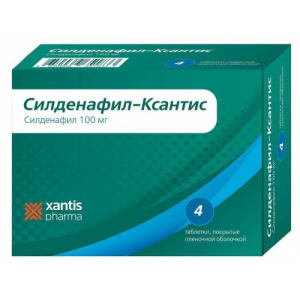 Силденафил-ксантис таблетки покрытые пленочной оболочкой 100мг №4