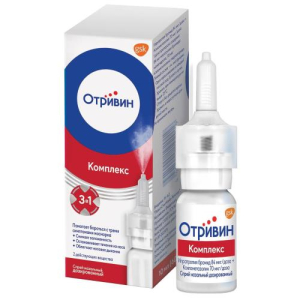 Отривин комплекс спрей назальный дозированный 84мкг/доза + 70мкг/доза 10мл /в комплекте с помповым дозирующим устройством/