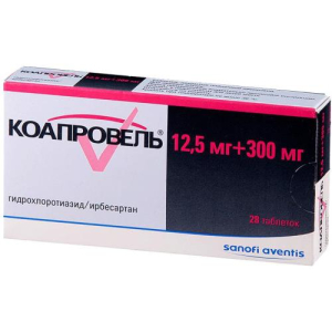 Коапровель таблетки покрытые пленочной оболочкой 12.5мг+300мг №28