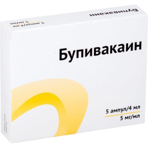 Бупивакаин раствор для инъекций 5мг/мл 4мл №5 в комплекте с ножом ампульным или скарификатором