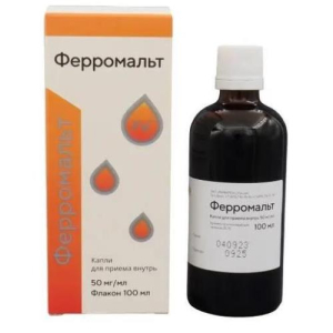 Ферромальт капли для приема внутрь 50мг/мл 100мл