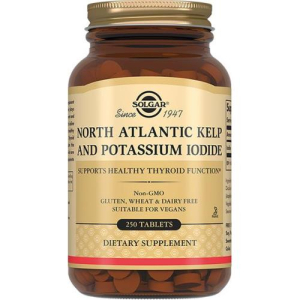 Солгар йод и йодида калия  таблетки 385мг №250 из бурых водорослей бад