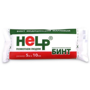 Хелп бинт медицинский марлевый не стерильный 5мх10см и/у