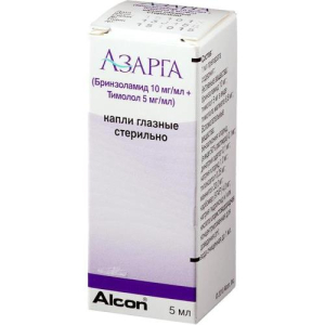 Азарга капли глазные 10мг/мл + 5мг/мл 5мл 
