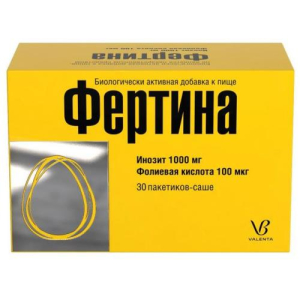 Фертина инозит фолиевая кислота порошок 1000мг + 0,1мг №30