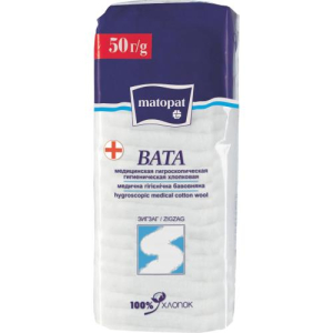 Матопат вата гигиеническая 50г зиг-заг