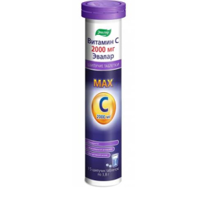 Эвалар витамин С 2000мг таблетки шипучие №15 бад