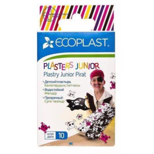 Экопласт набор пластырей медицинских №10 юниор полимер 70х20мм пираты